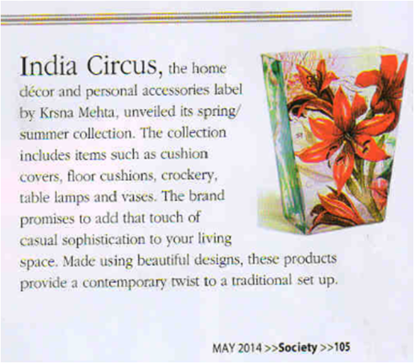 India Circus Scarlett Lilies Vase featured in Society