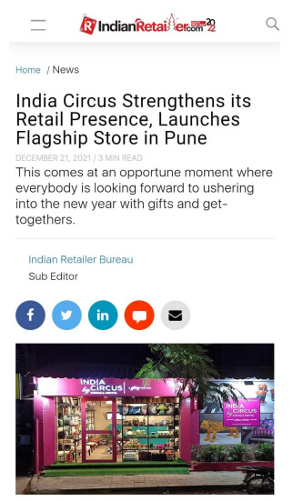 Indian Retailer - Online December- India Circus launches store in Pune