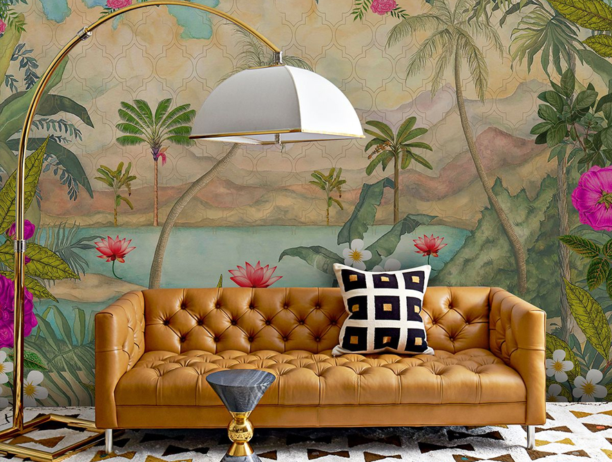 Complementing the Floor for Living Room Wallpaper Ideas for Small Spaces From Designers