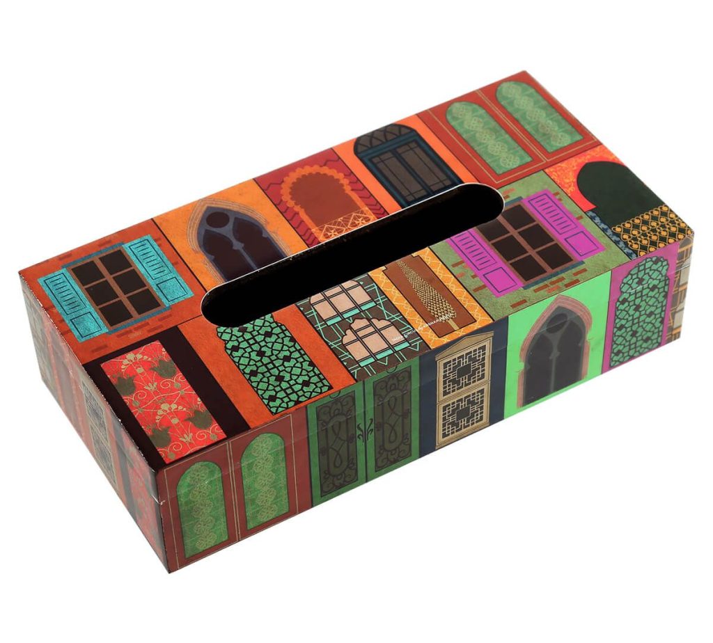 Mughal Doors Reiteration Tissue Box Holder by India Circus 