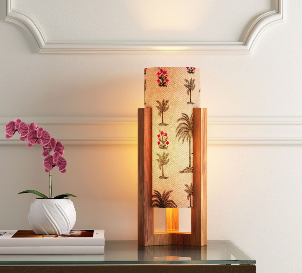 Chevron Palms Cylindrical Lamp by India Circus 