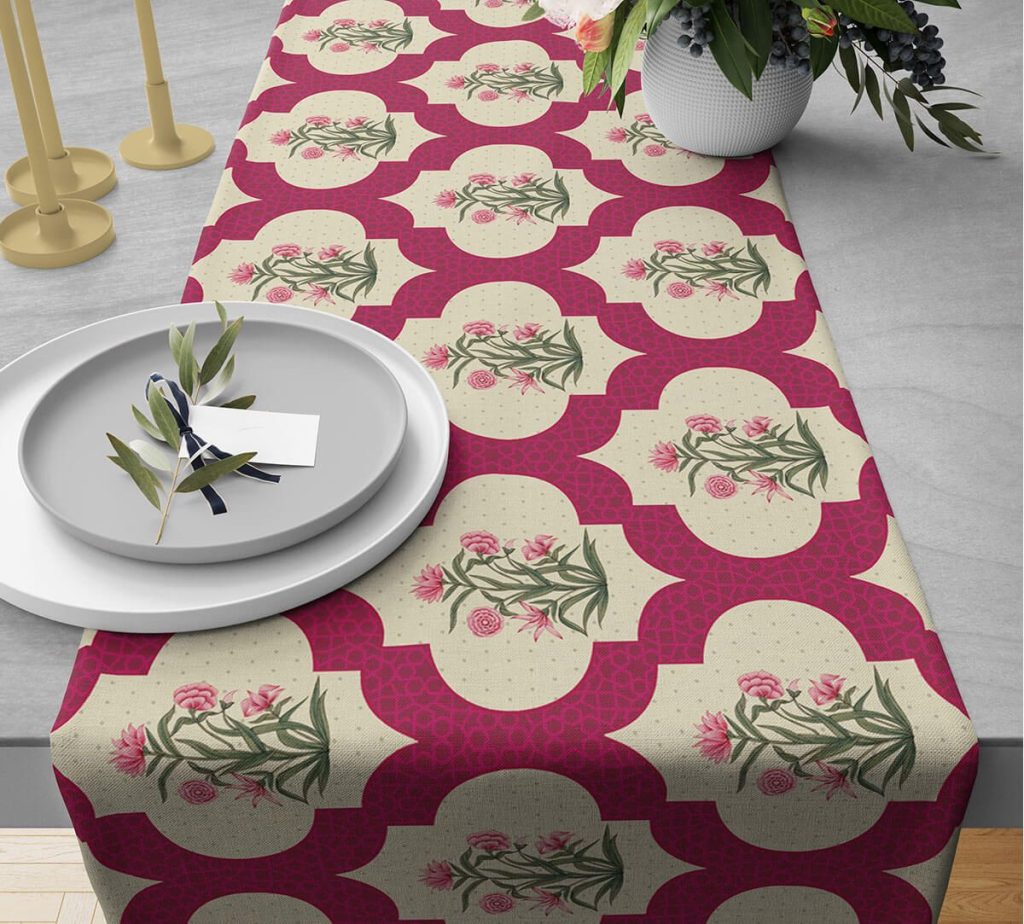 Poppy Flower Scarlet Table Runner by India Circus 