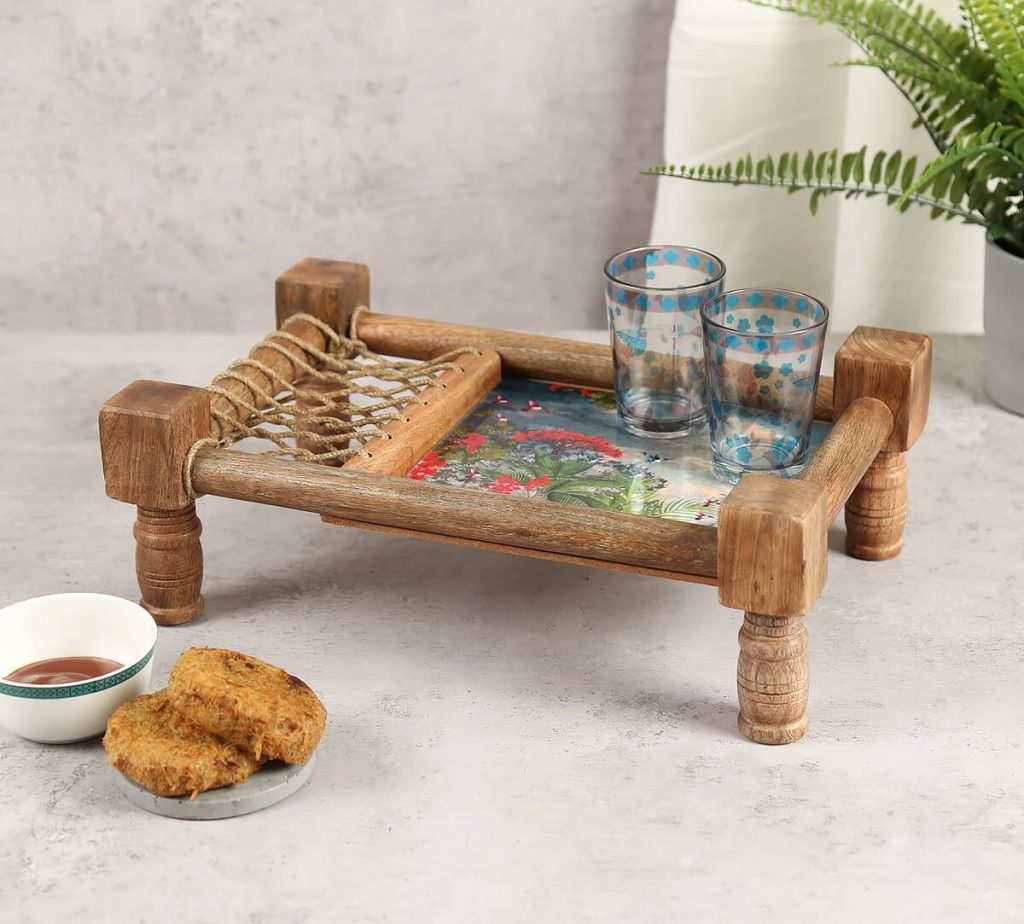 Buy Tropical View Wooden Platter from India Circus 