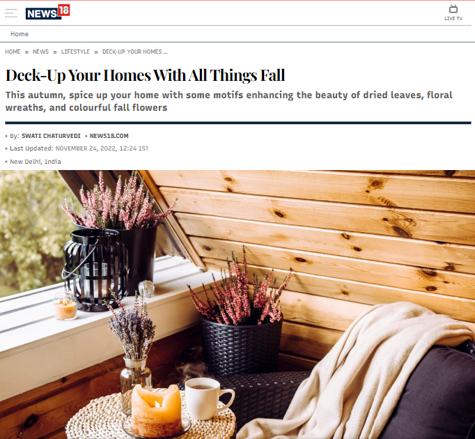 News18 Online - November 2022 - Deck-up your homes with all things fall