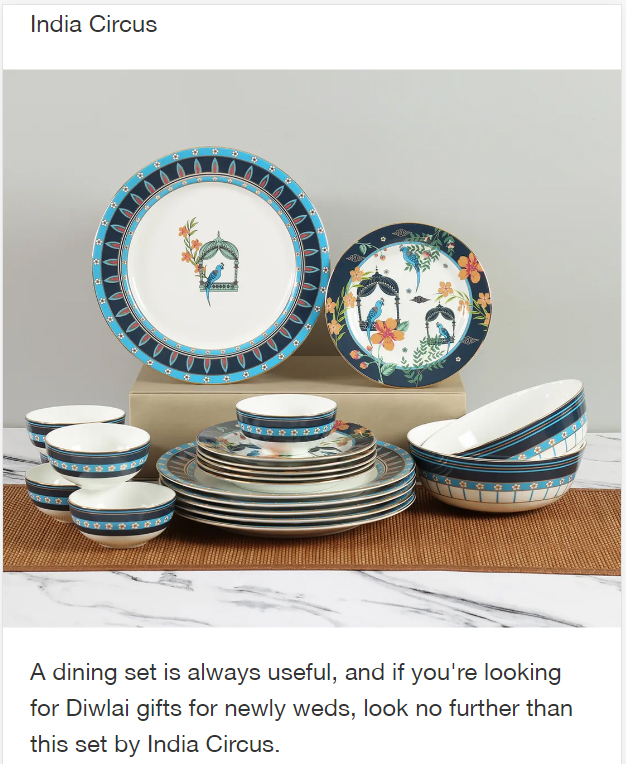 A dining set by India Circus