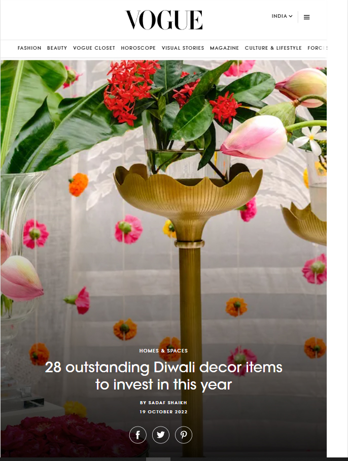 Vogue - October 2022 - 28 outstdanding Diwali decor items 