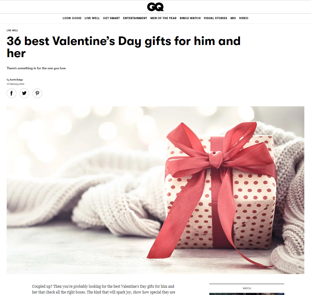 GQ India -36 best Valentine's day gifts for him and her 