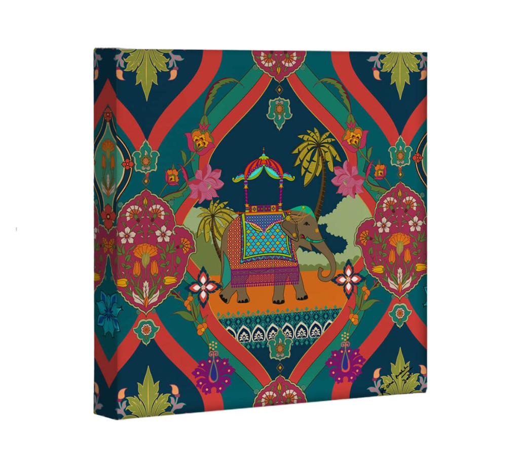 Merriment in Palms Canvas Wall Art by India Circus 