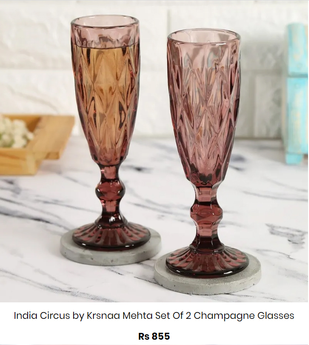 Set of 2 Champagne Glasses by India Circus