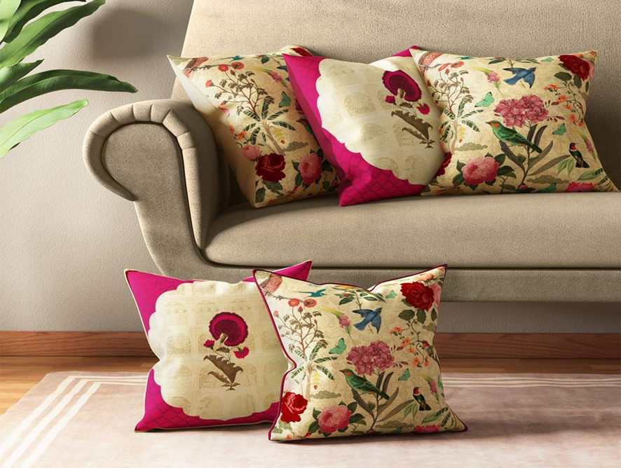 Poppy-bird-land-cushion by India Circus