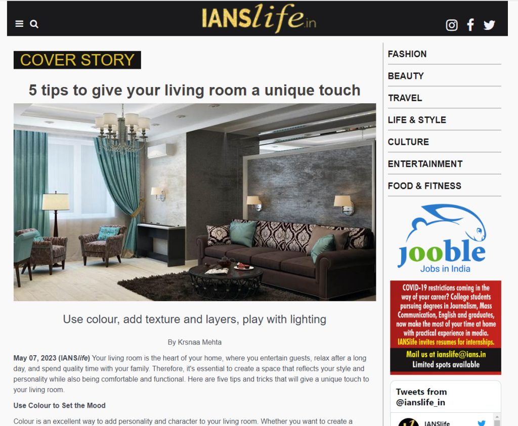 IANSlife.In - 5 tips to give your living room a unique touch