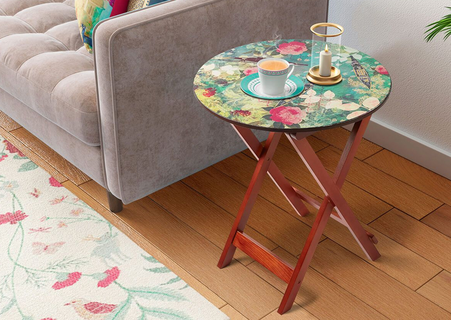 Use negative space to create visual interest for a Side Table Decor Ideas
