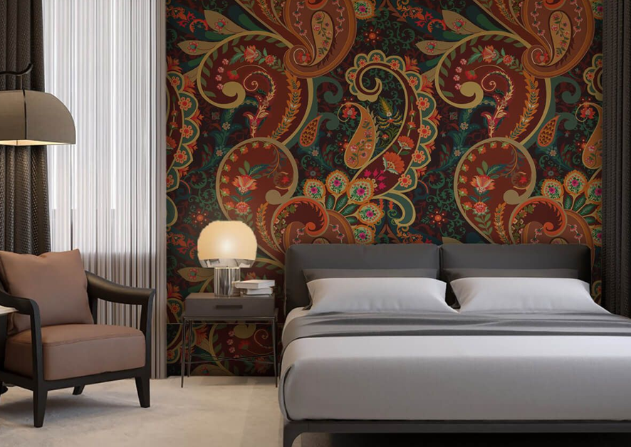 How do I choose wallpaper design for walls that reflect the classic Indian culture?