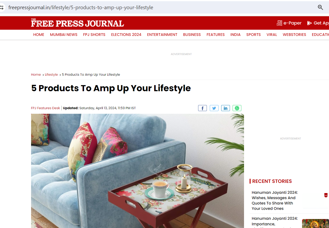 5 Products To Amp Up Your Lifestyle - Free Press Journal, April 2024