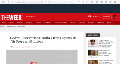 Godrej Enterprises’ India Circus Opens Its 7th Store in Mumbai - The Week, August 2024