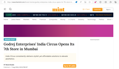 Godrej Enterprises’ India Circus Opens Its 7th Store in Mumbai - Mint, August 2024