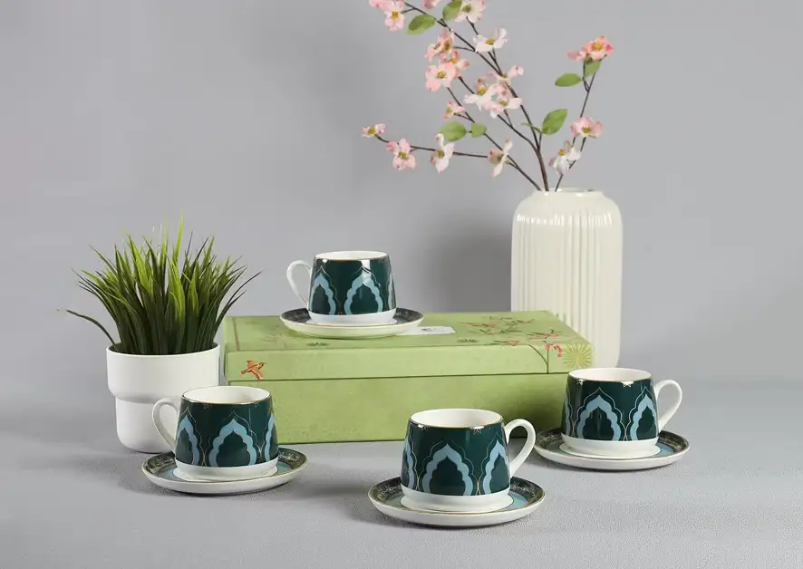 Nature’s Bloom Cup and Saucer set of 4