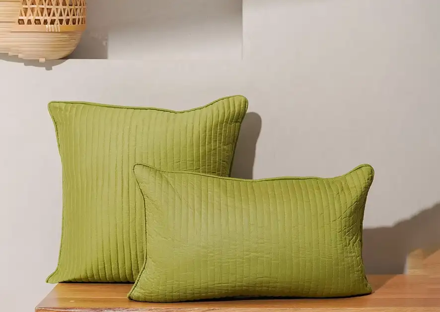 Go for solid-colored cushion covers