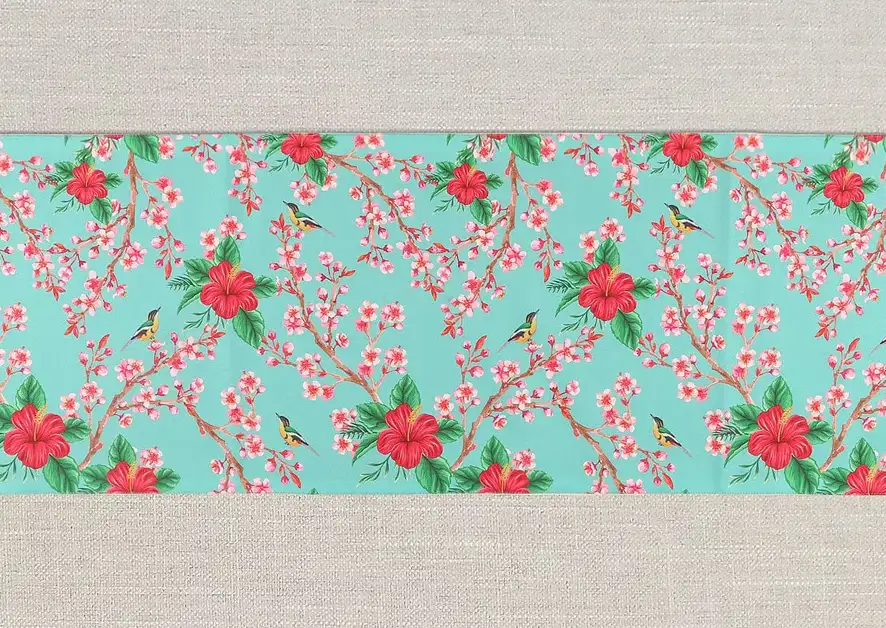 Perching Floral Paradise Table Runner