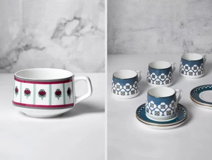 Unique Cup And Saucer Set From India Circus